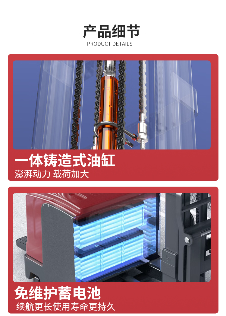 揚子平衡重無(wú)腿式全自動(dòng)堆高車(chē)YZ-CPD-J系列(圖3)