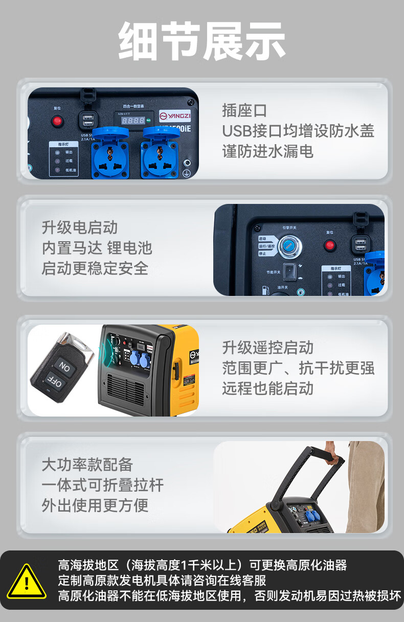 揚子變頻汽油發(fā)電機 戶(hù)外便攜式超低噪音(圖15)